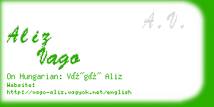 aliz vago business card